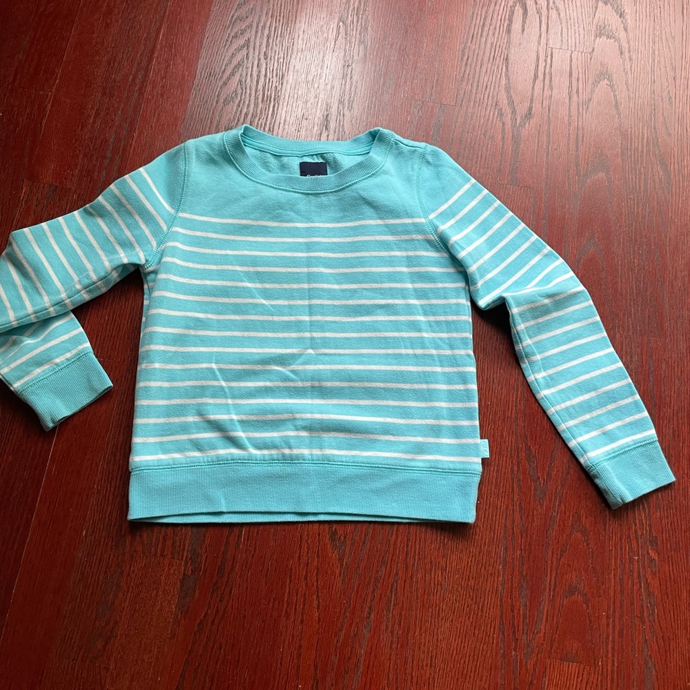 Gap Kids Pastel Blue striped Sweatshirt 10Y